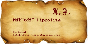 Máté Hippolita névjegykártya